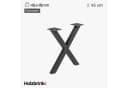 HOLZBRINK Tischbein X-Form Metall Rohstahl Klarlack Bild 1