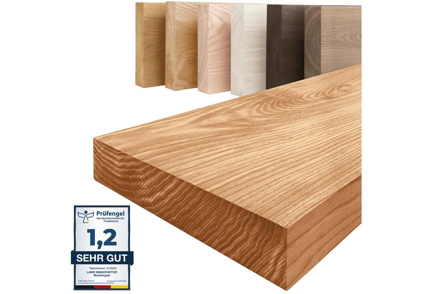 LAMO Manufaktur Wandregal Pure Massivholz 40 cm - Bild 2