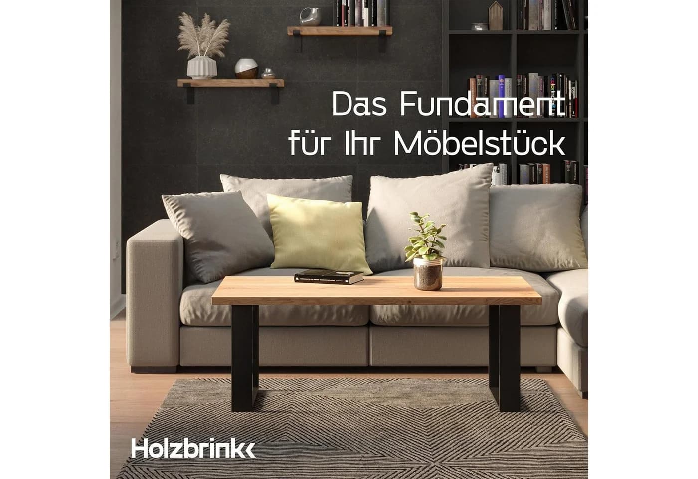 HOLZBRINK Tischgestell HLT-01 Industriestahl Schwarz - Bild 5