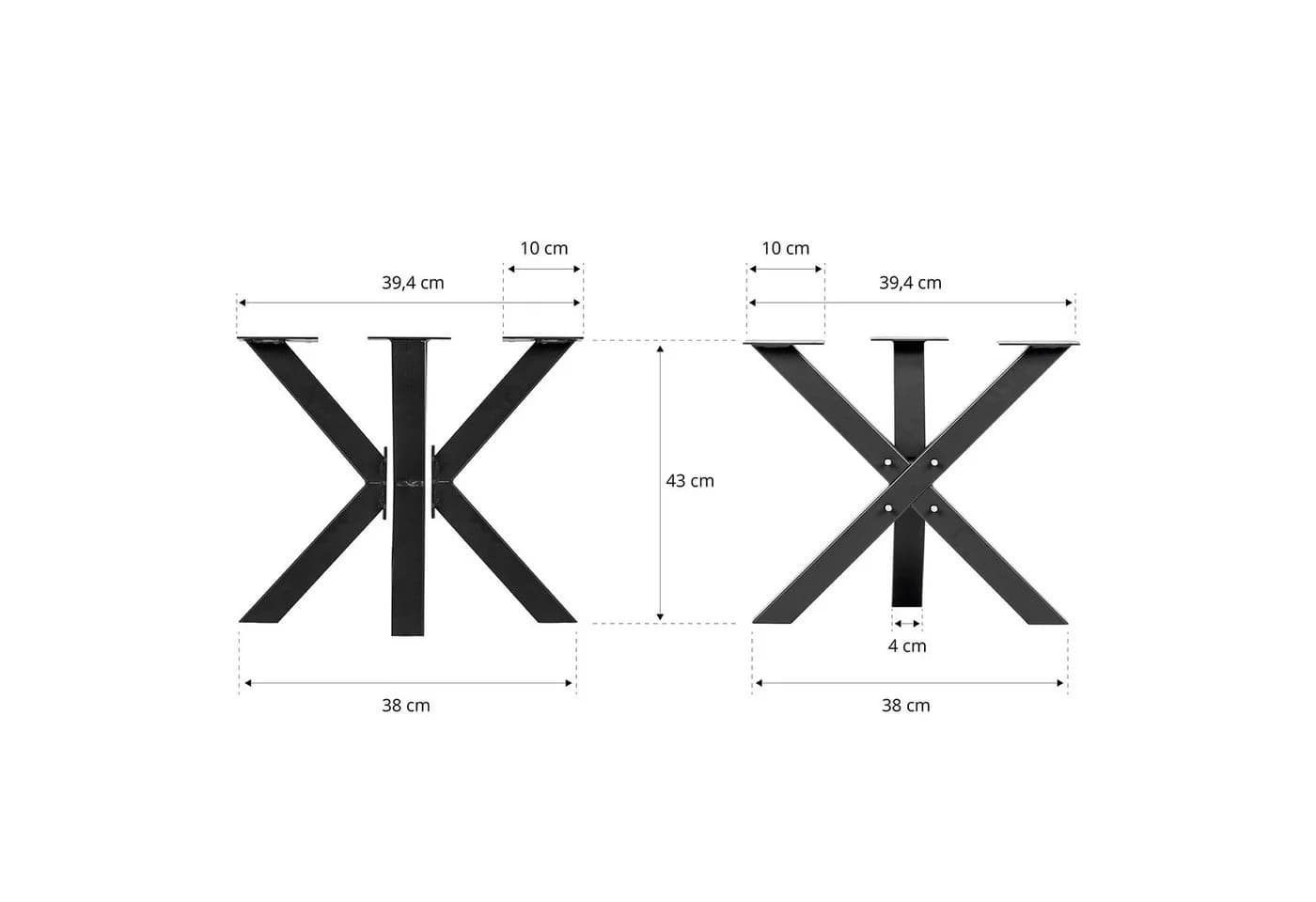 HOLZBRINK Tischbein Metall Schwarz Industriestahl - Bild 5