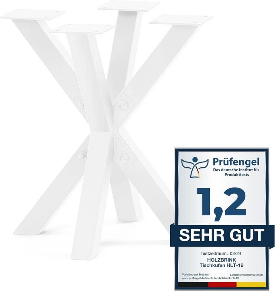 HOLZBRINK Tischbein Metall Tischgestell für Beistelltisch 40x40x43 Weiß - Bild 2