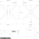 HOLZBRINK Tischbein Metall Tischgestell für Beistelltisch 40x40x43 Weiß Bild 3