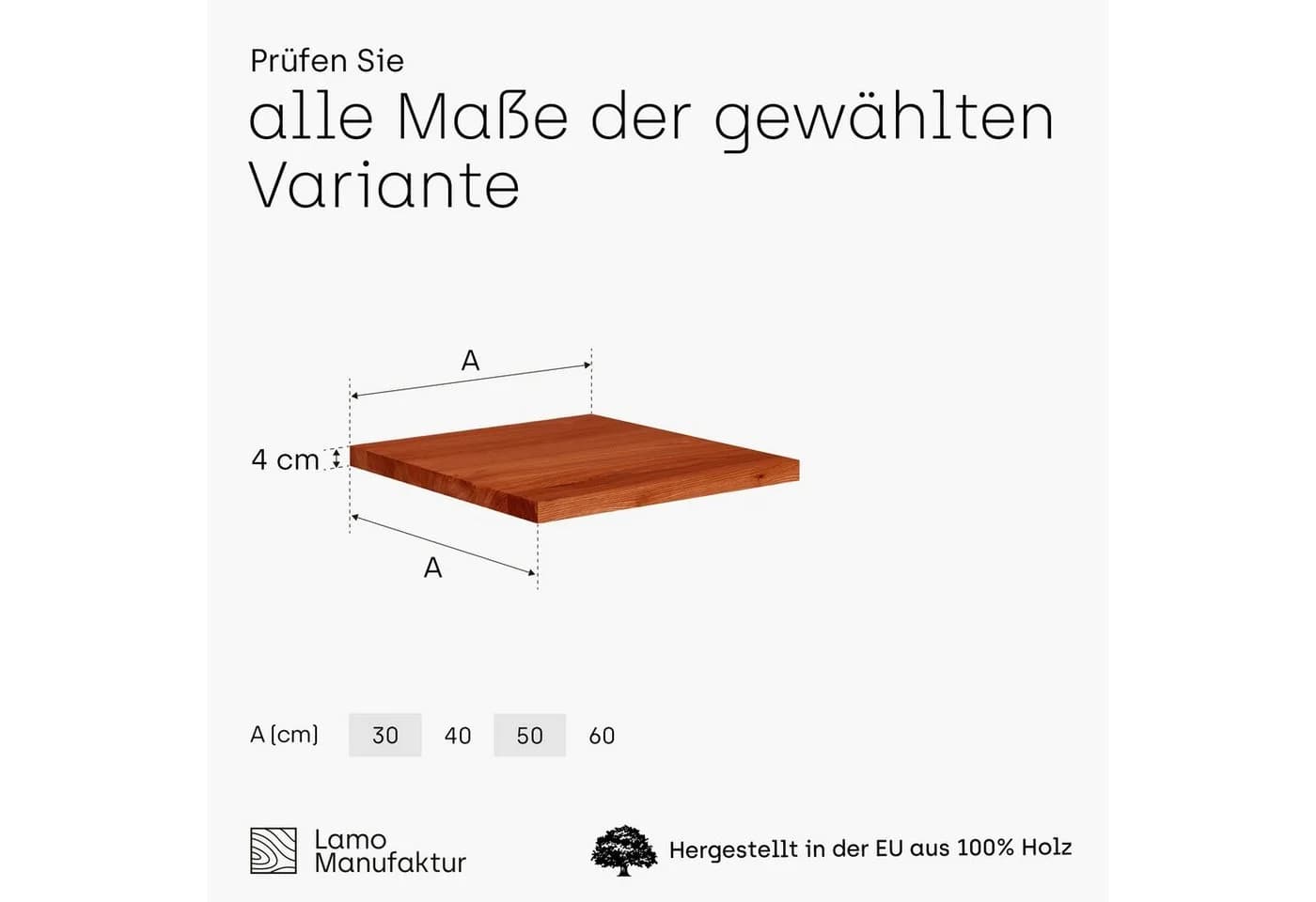 LAMO Manufaktur Esstischplatte LHB 40mm Massives Eschenholz Braun - Bild 5