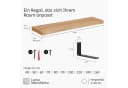 LAMO Manufaktur Wandregal Eschenholz Schwarz mit Basic Halterung Bild 1