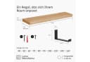 LAMO Manufaktur Wandregal Schwarz Massivholz Industrial Bild 1