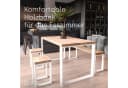 LAMO Manufaktur Sitzbank LSB 3-Teilig Massivholz Stahl Industrial Weiss Bild 5