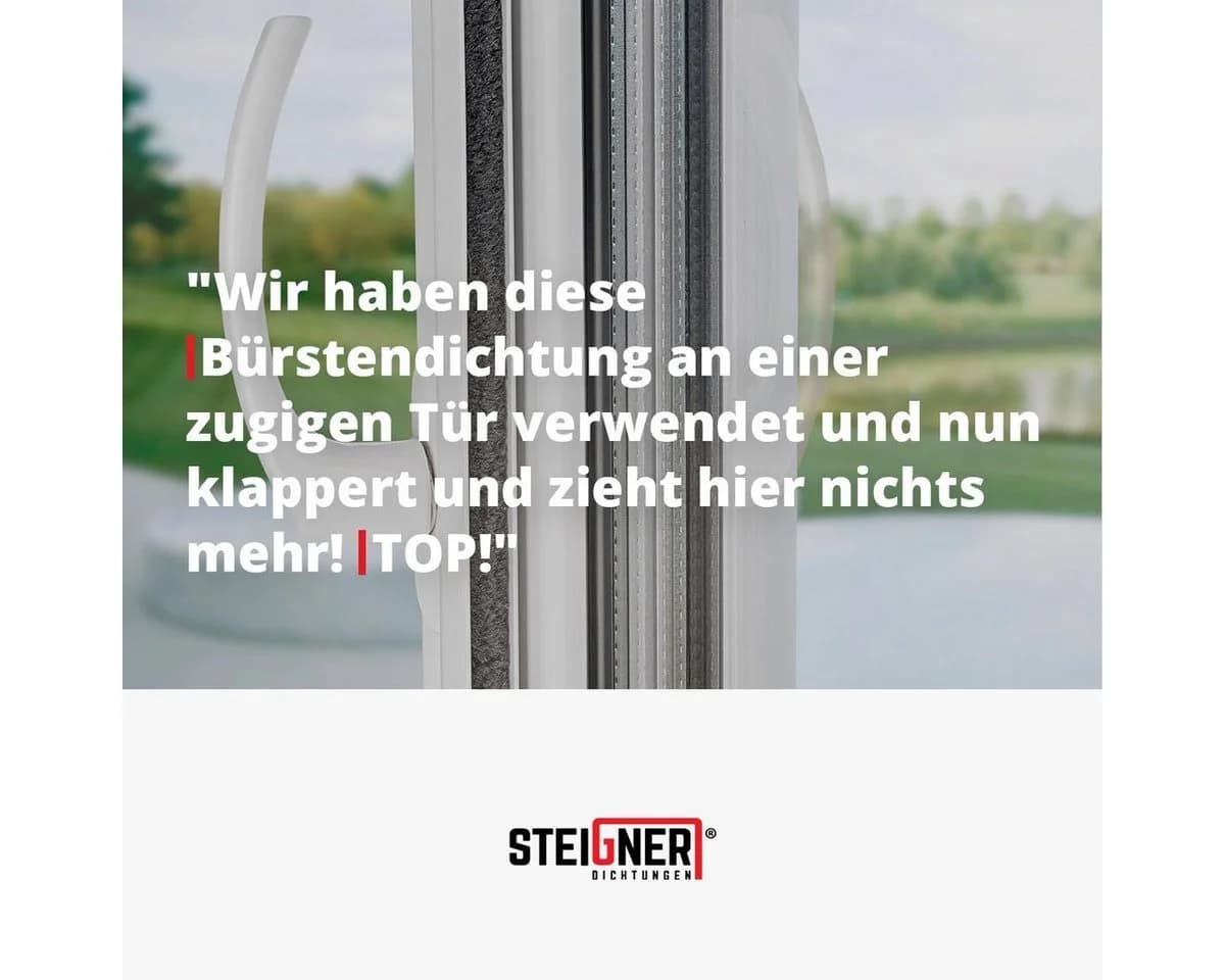 STEIGNER Bürstendichtung selbstklebend 20mm Bürstenhöhe 5m Länge - Bild 5