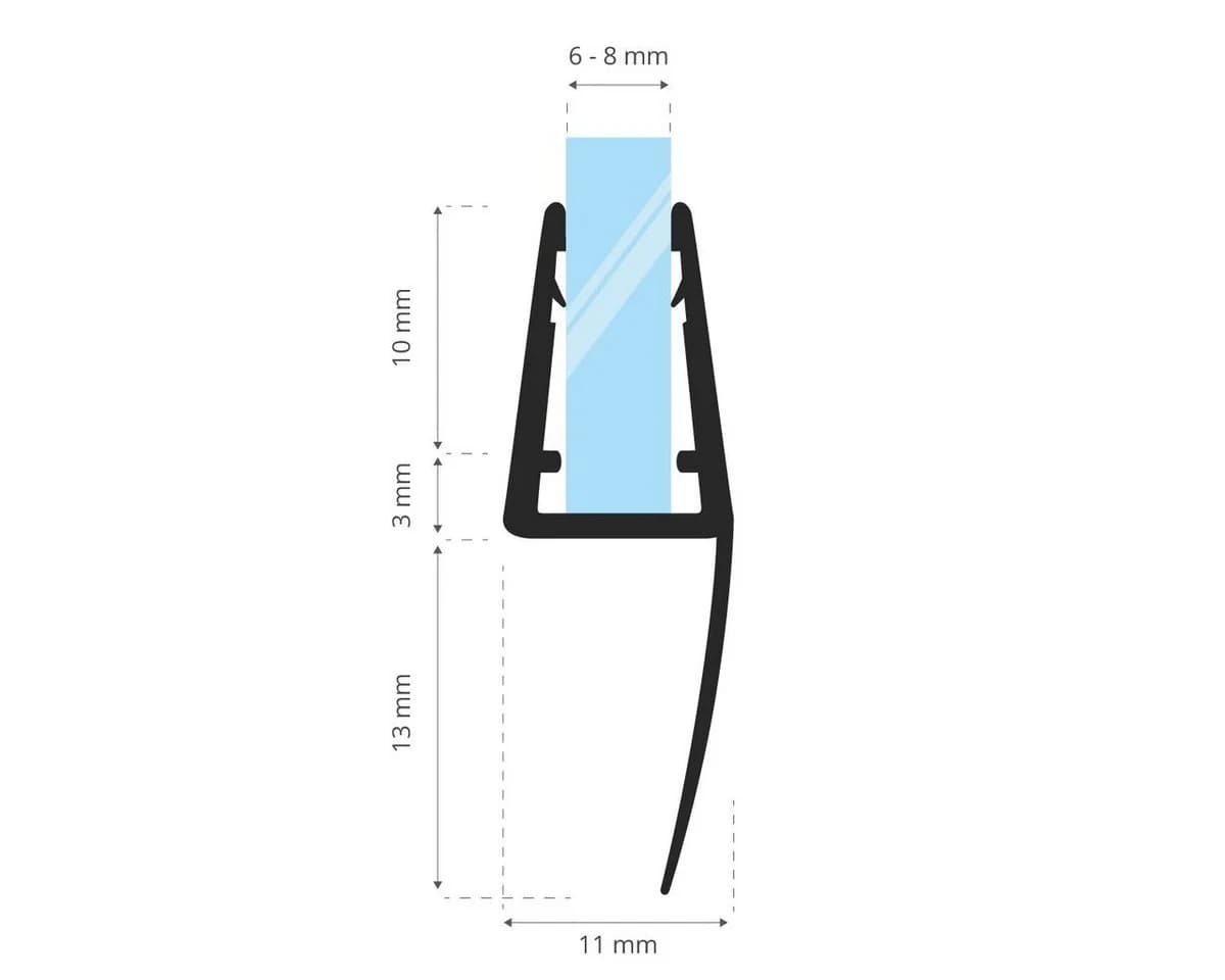 STEIGNER Duschdichtung 30cm PVC Ersatzdichtung für Dusche