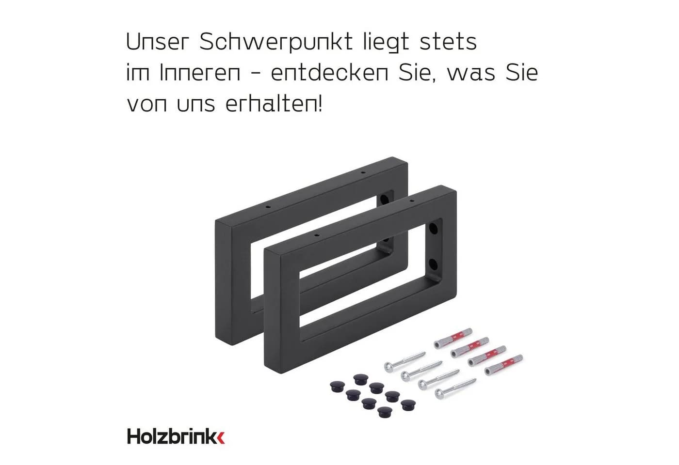 HOLZBRINK Wandregalhalter Industriestahl Schwarz 2-tlg. Set