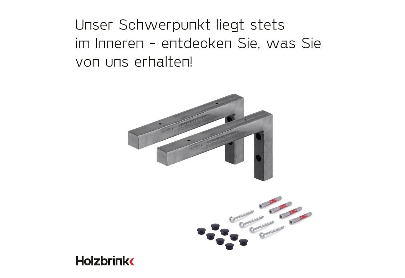 HOLZBRINK Wandkonsole L-Form Industriestahl Grau 2-tlg. SET