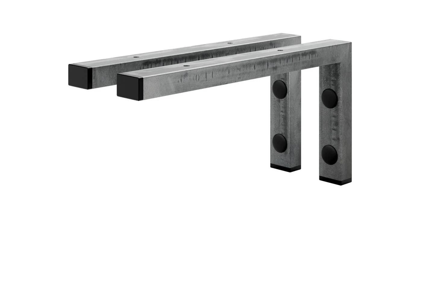 HOLZBRINK Wandkonsole L-Form Industriestahl Grau 2-tlg. SET - Bild 2