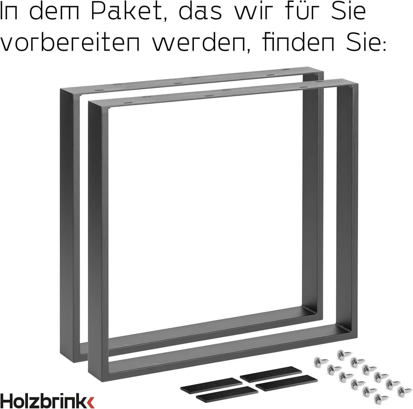 HOLZBRINK Tischbein Industriestahl Schwarz Pulverbeschichtet - Bild 3