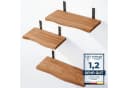 LAMO Manufaktur Wandregal 3 Stück Holz 42/36/30cm Baumkante Dunkel Bild 2