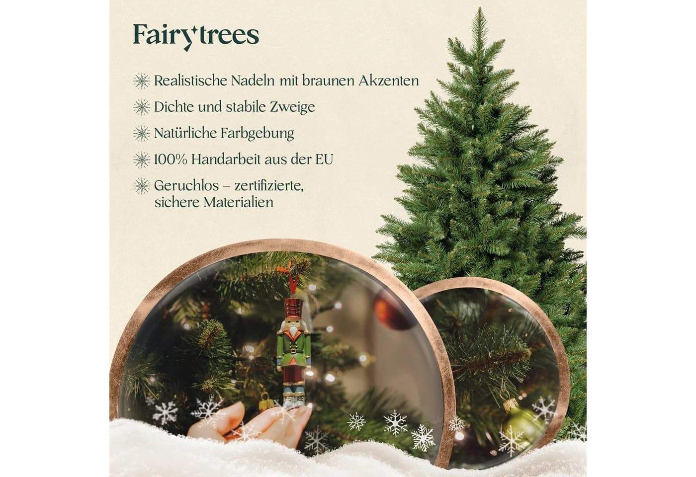 Fairytrees Künstlicher Weihnachtsbaum FT14 Nordmanntanne Grün - Bild 4