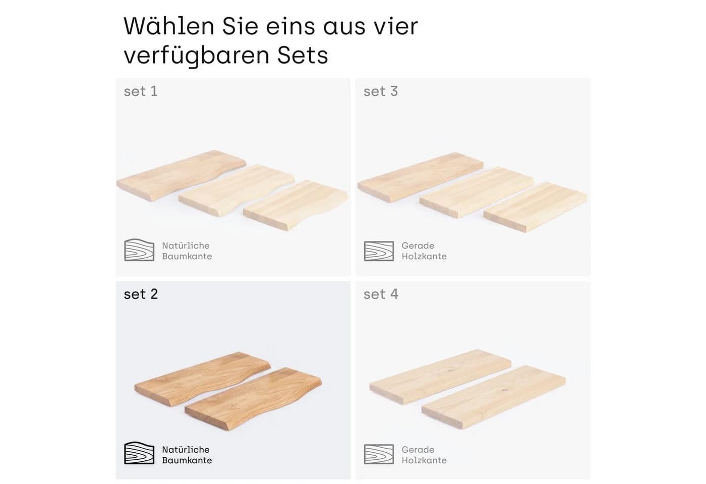 LAMO Manufaktur Wandregal Set 2 Stück Massivholz Esche Nussbaum - Bild 3