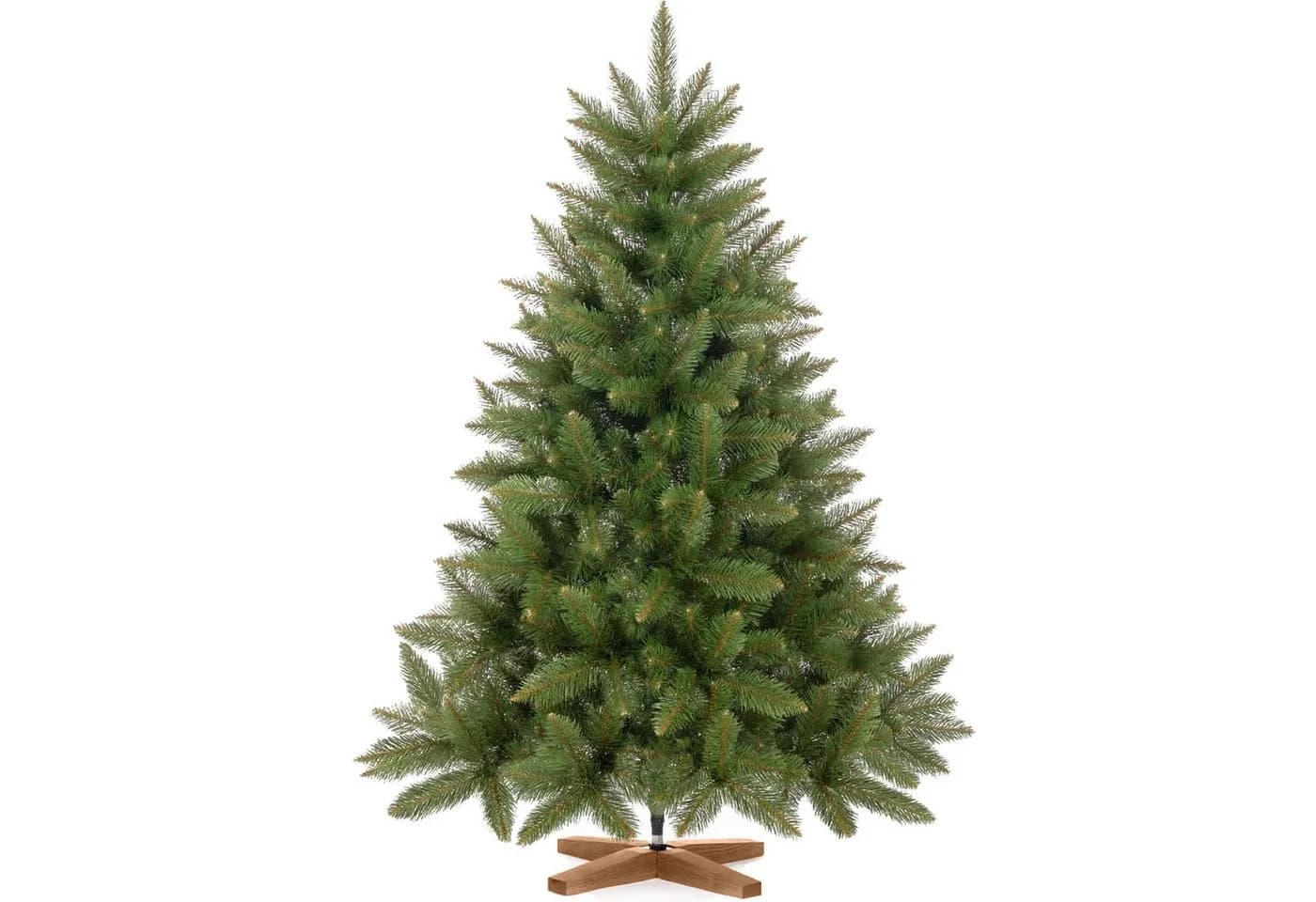 Fairytrees Künstlicher Weihnachtsbaum FT01 Fichte Natur mit Echtholz-Ständer - Bild 2