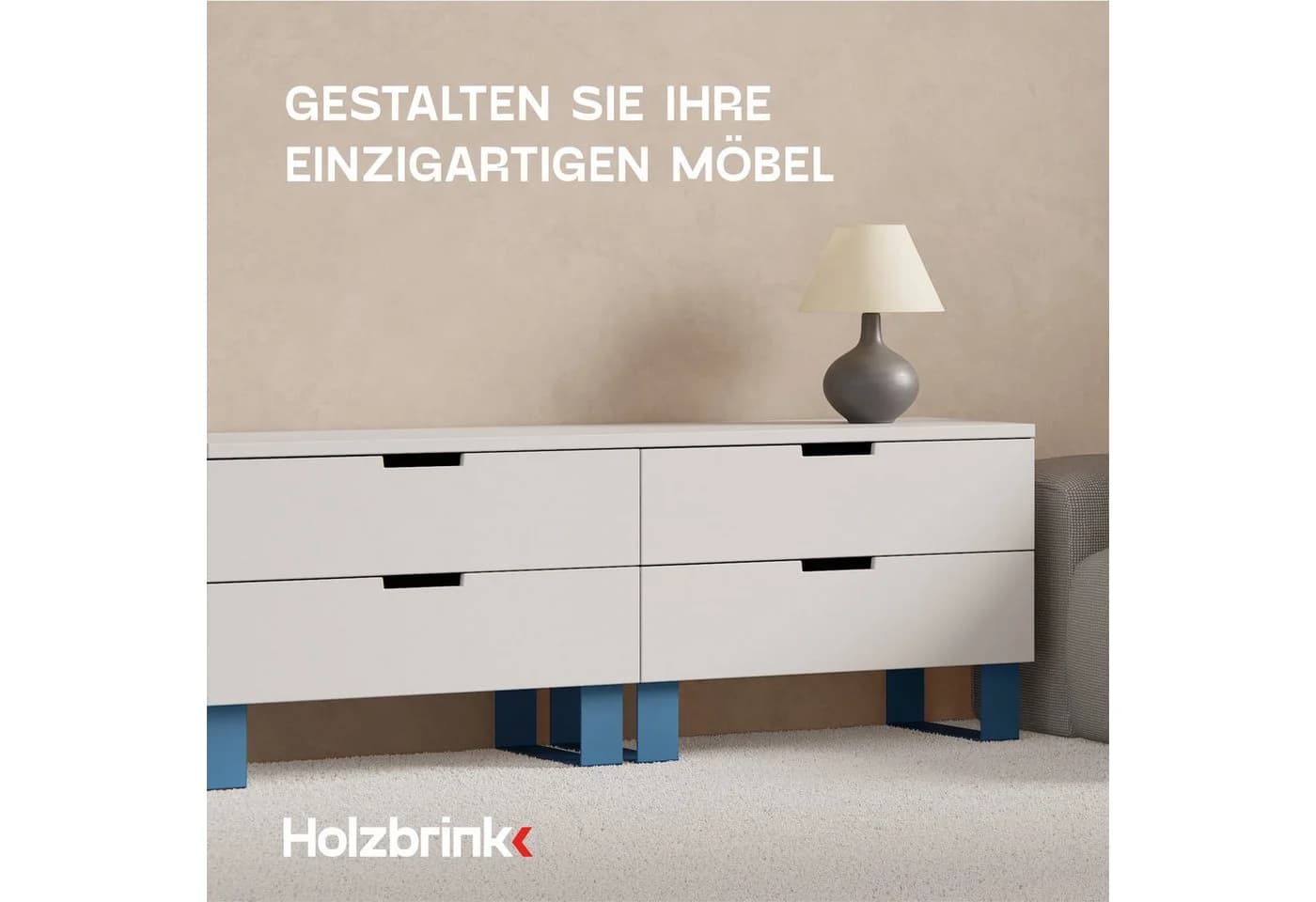 HOLZBRINK Tischkufen HLT-05 Industriestahl pulverbeschichtet