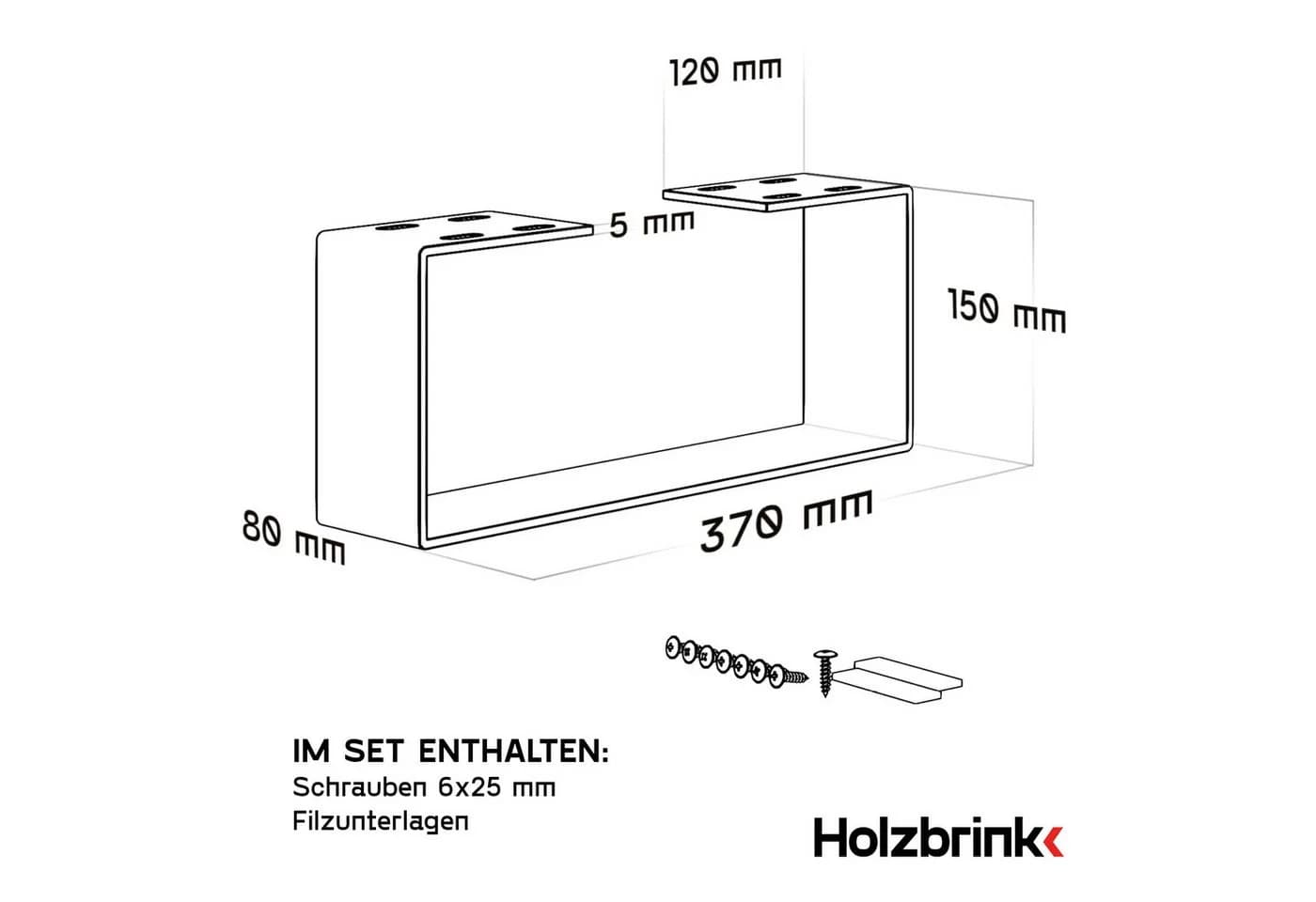HOLZBRINK Tischkufen HLT-05 Industriestahl pulverbeschichtet - Bild 5
