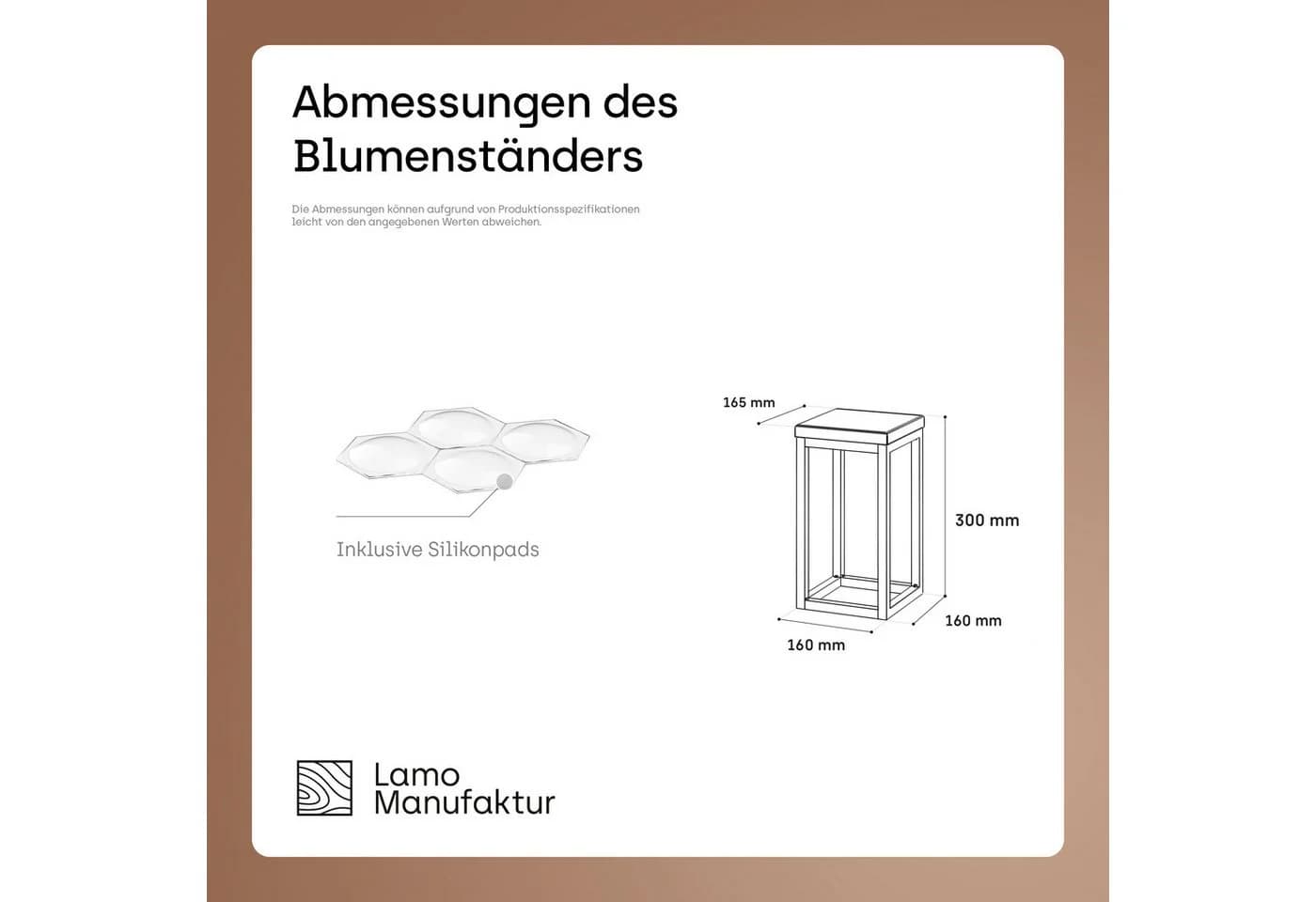 LAMO Manufaktur Blumenständer Grauweiß Massivholz Eschenstahl - Bild 3