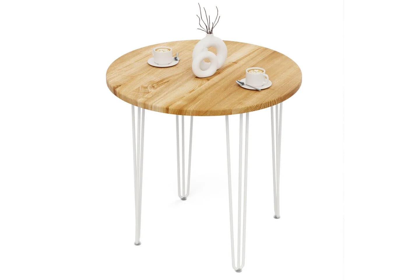 LAMO Manufaktur Runder Esstisch 80 cm Esche Rustikal - Bild 2