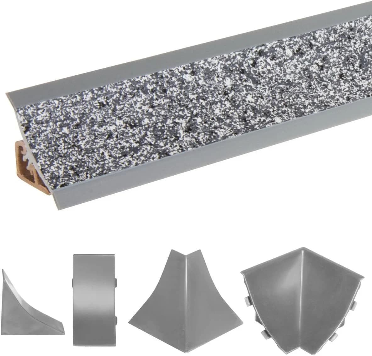 HOLZBRINK Küchenabschlussleiste PVC selbstklebend Granit dunkel