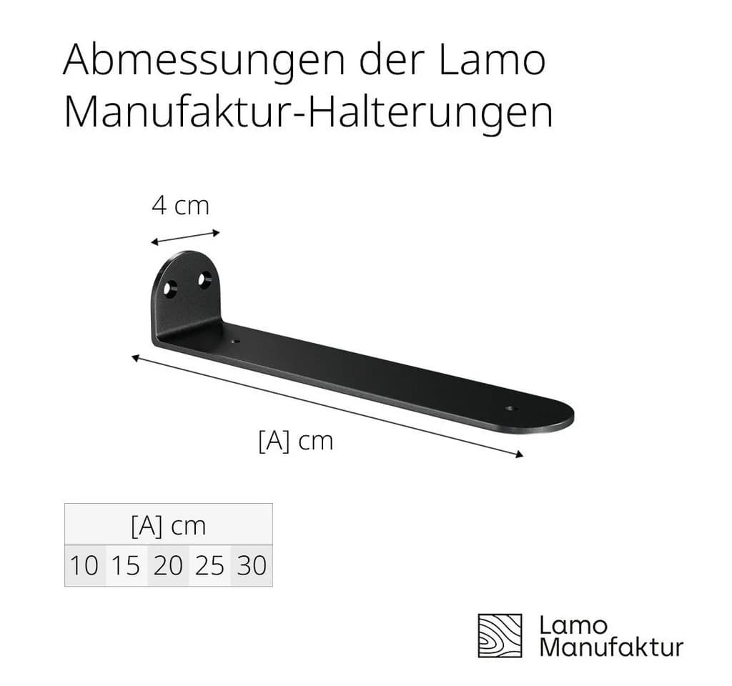 LAMO Manufaktur Wandregalhalter Unsichtbar Schwerlastwinkel 10cm 3 St. Schwarz Metallwinkel 90 Grad - Bild 4