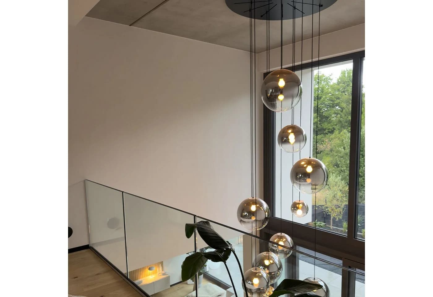 s.luce Orb Pendelleuchte Glaskugel 5m Abhängung Gold/Klar - Bild 2