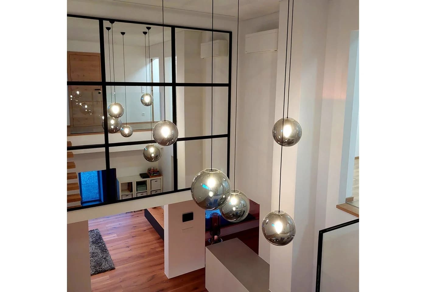 s.luce Orb Pendelleuchte Glaskugel 5m Abhängung Gold/Klar - Bild 3
