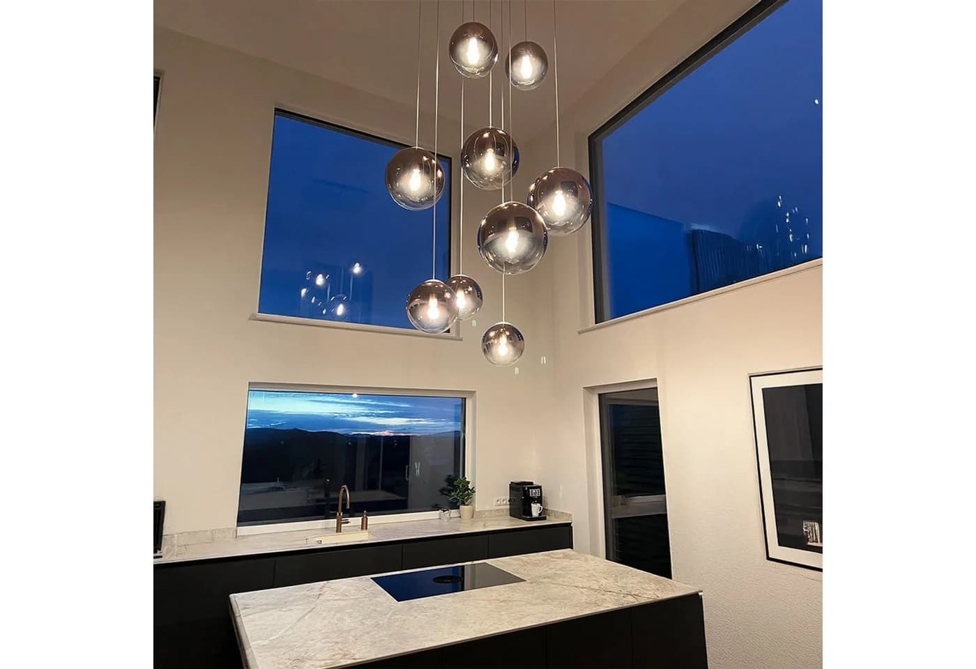 s.luce Orb Pendelleuchte Glaskugel 5m Abhängung Gold/Klar - Bild 5