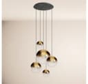 s.luce Pendelleuchte Orb 5-flammig Modular Goldverlauf Schwarz Bild 2