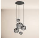 s.luce Pendelleuchte Orb 5-flammig Modular Schwarz Glas Bild 2