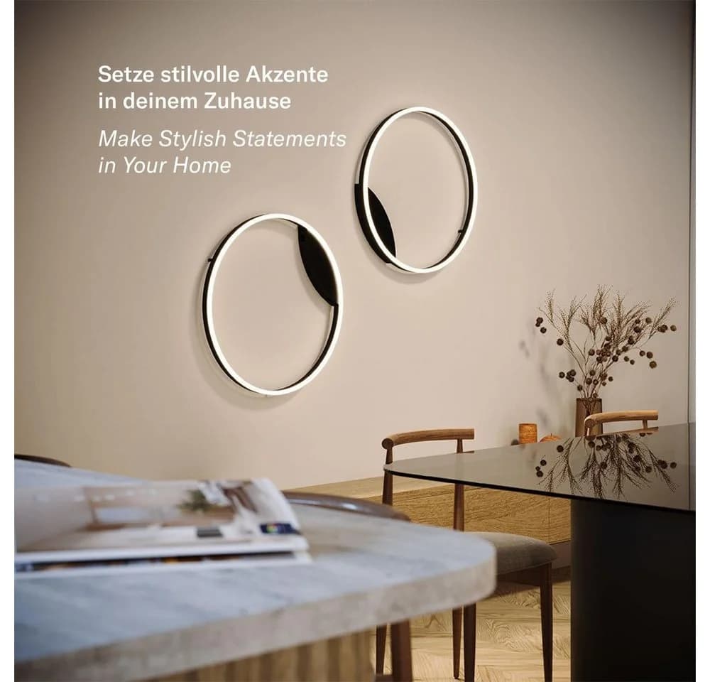 s.luce LED Deckenleuchte Ring Schwarz Dimmbar Modern - Bild 3