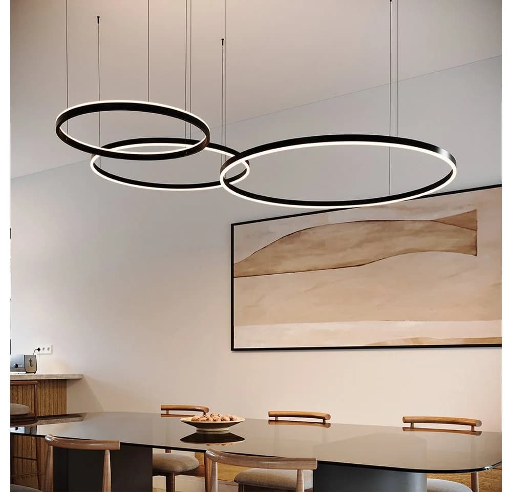 s.luce LED Ring Pendelleuchte Schwarz Dimmbar Aluminium - Bild 3