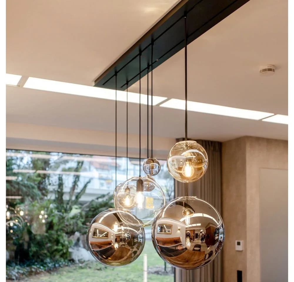 s.luce Pendelleuchte Orb Glas Hängeleuchte Weiß E27 - Bild 4