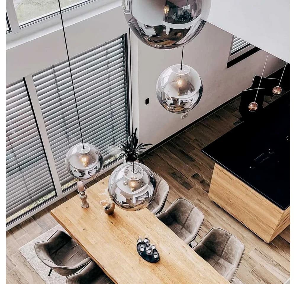 s.luce Pendelleuchte Orb Glas Hängeleuchte Weiß E27 - Bild 5