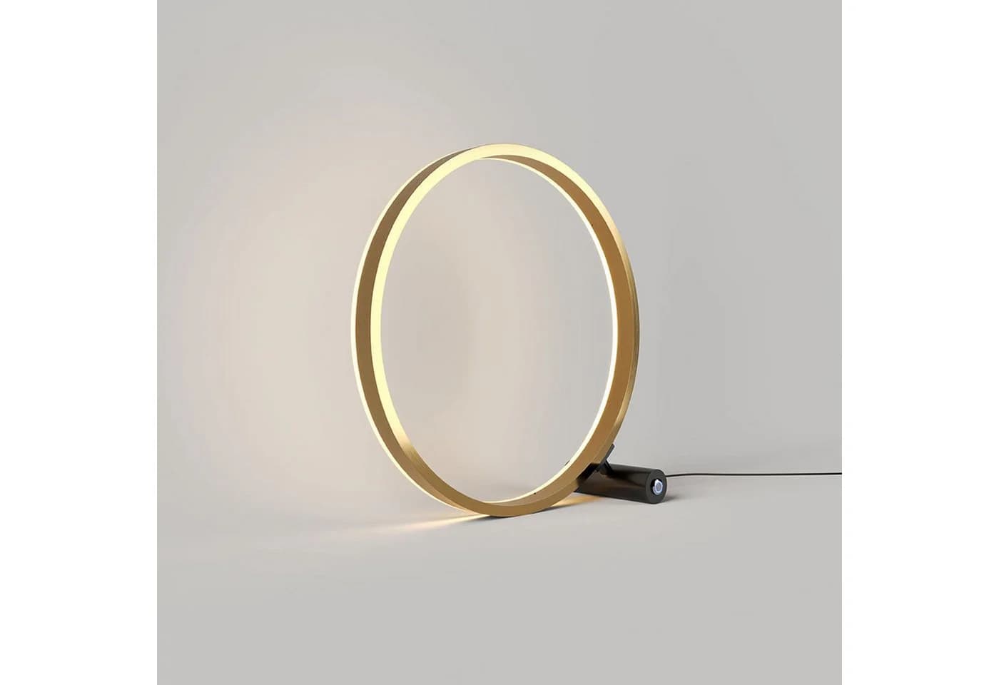 s.luce Tischleuchte LED Ringlampe Schwarz/Gold Dimmbar - Bild 2