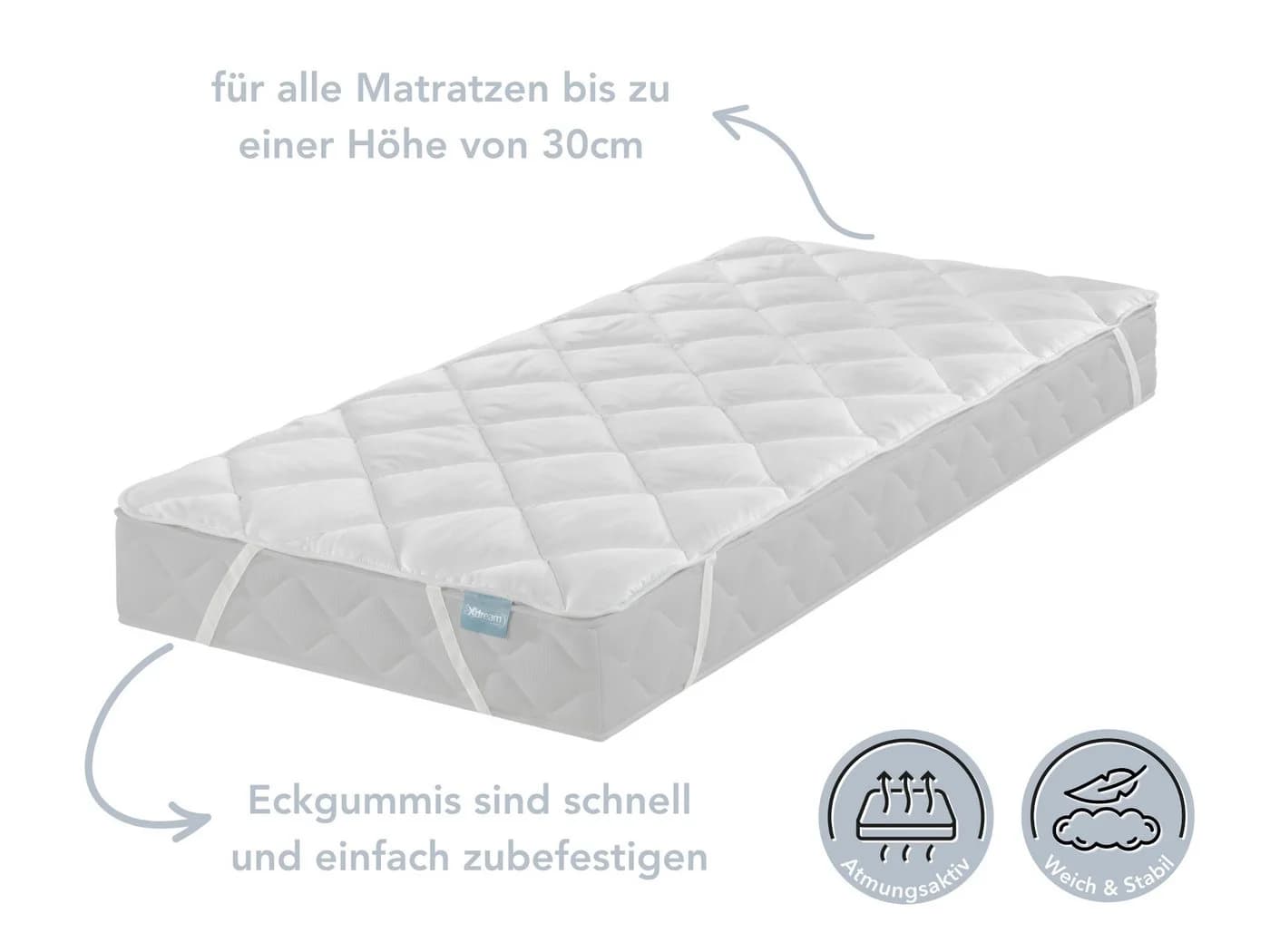 XDREAM Matratzenschoner Pure Matratzenauflage mit Eckgummis, verschiedene Größen - Bild 4