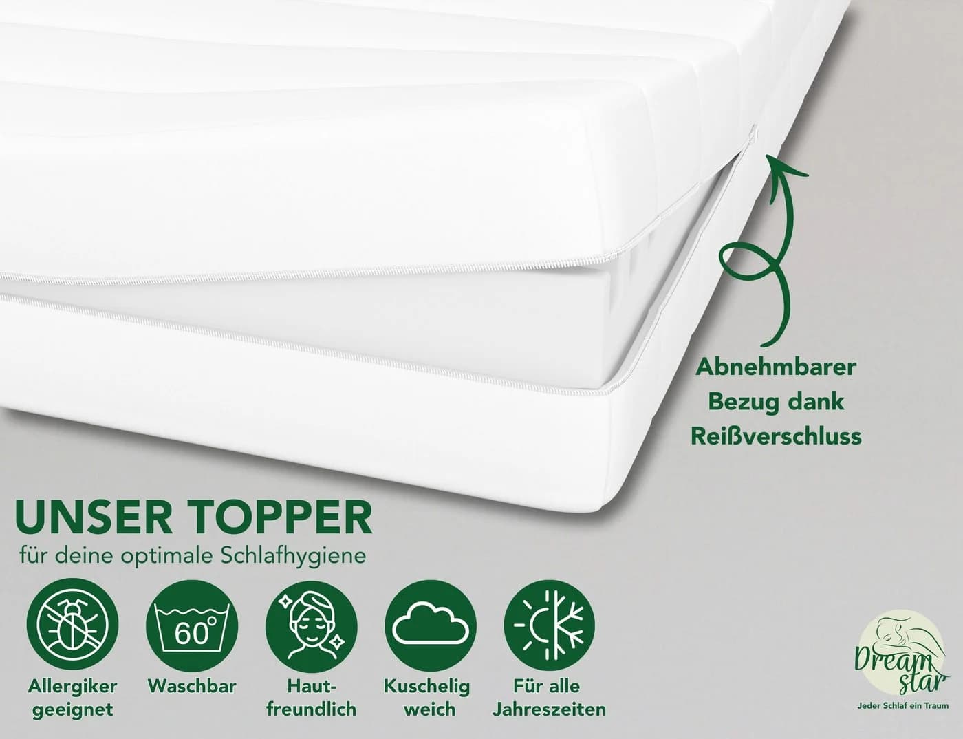 Dreamstar Topper Easy Flex 10cm Duo Härtegrad H2/H3 7-Zonen - Bild 4