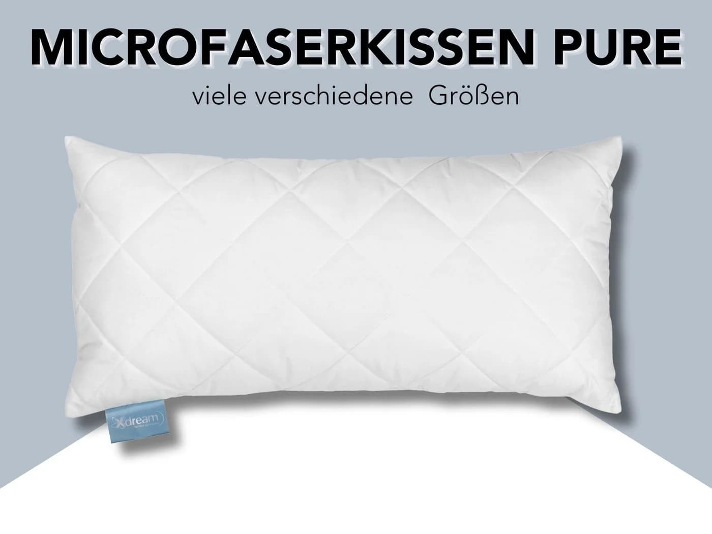 XDREAM Microfaserkissen Pure mit Reißverschluss waschbar