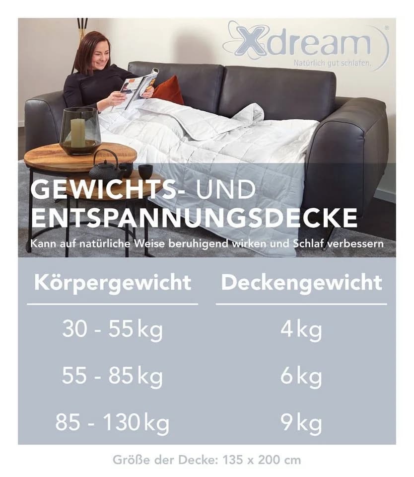 XDREAM Gewichtsdecke Relax - Micro-Glasperlen & Polyester - Bild 4