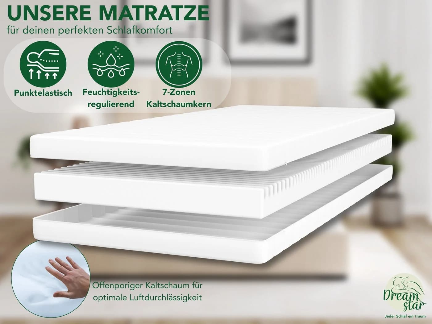 Dreamstar Kaltschaummatratze Easy Flex 7-Zonen Wendematratze - Bild 3