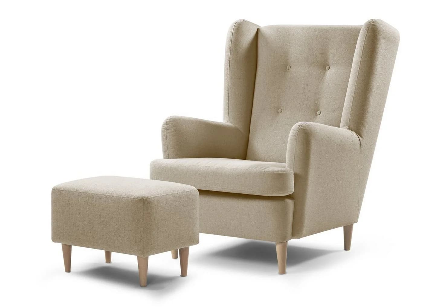 XDREAM Polsterhocker Beige Moderner Fußhocker mit Komfortschaum - Bild 4