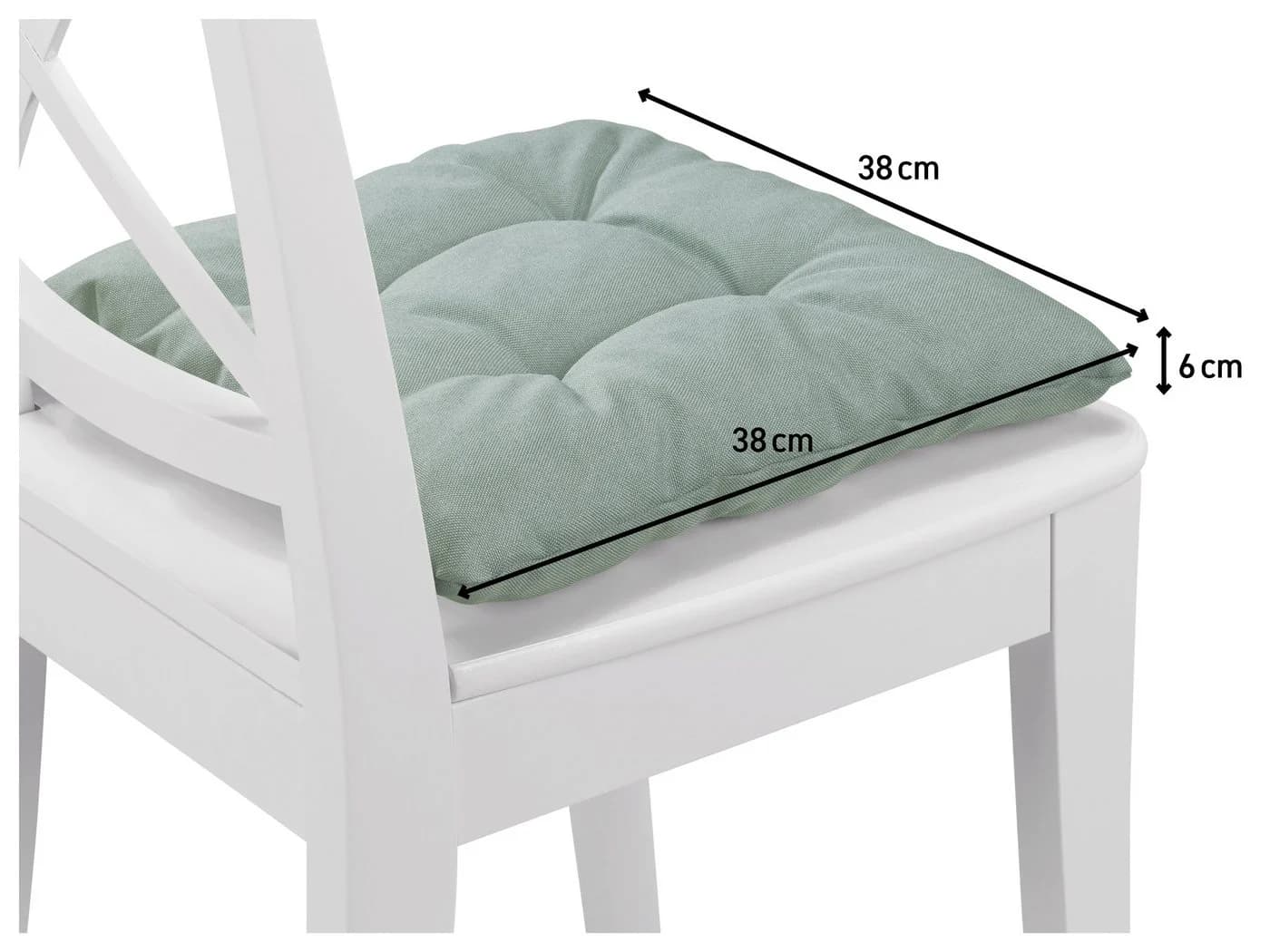 XDREAM Stuhlkissen Set 38x38 cm Türkis Robust Indoor Outdoor