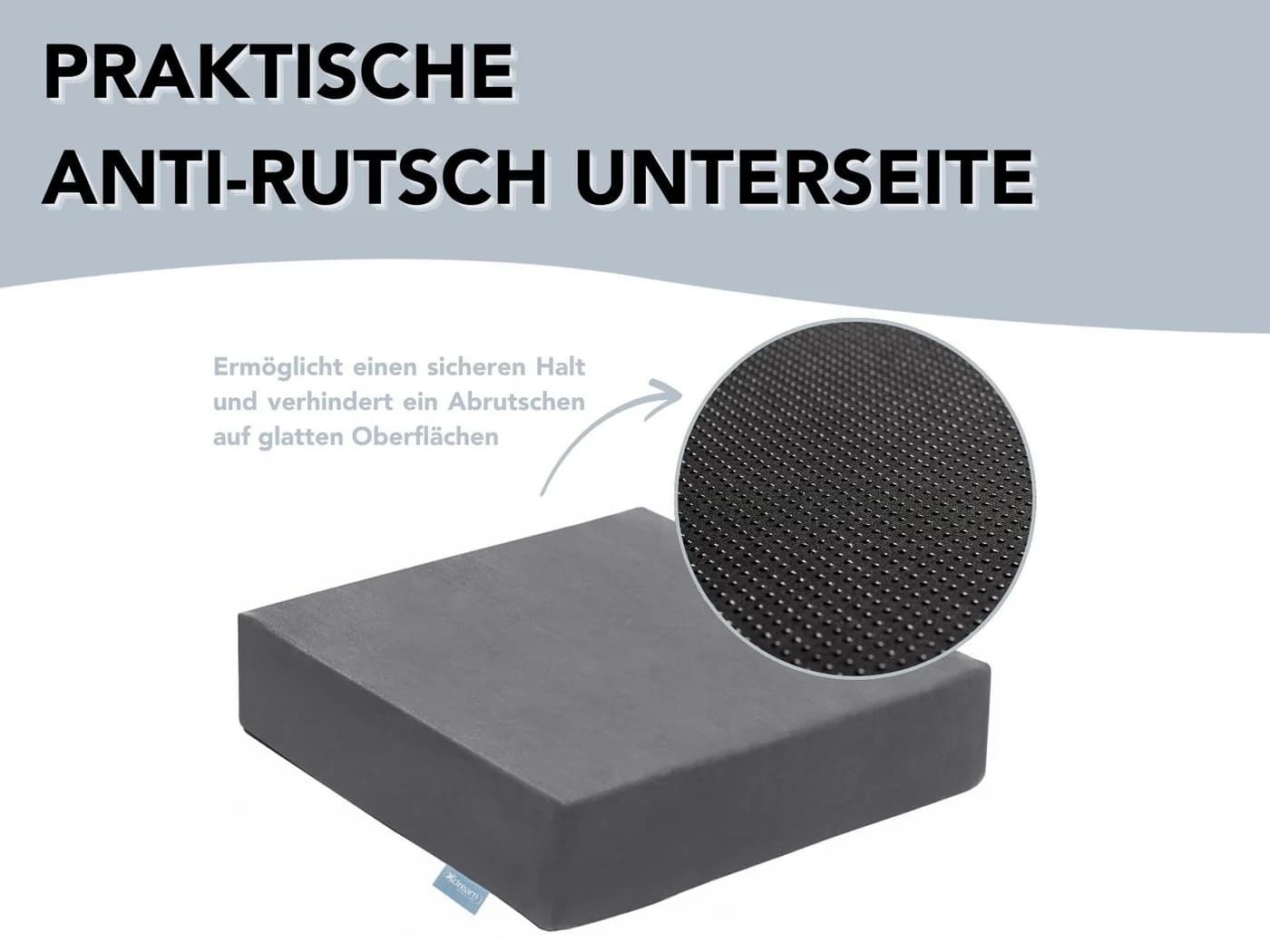 XDREAM Sitzkissen Sitzerhöhung Grau Mikroplüsch Anti-Rutsch - Bild 3