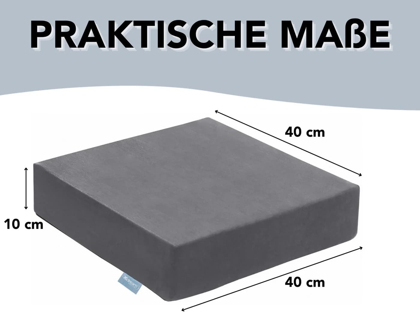 XDREAM Sitzkissen Sitzerhöhung Grau Mikroplüsch Anti-Rutsch - Bild 4