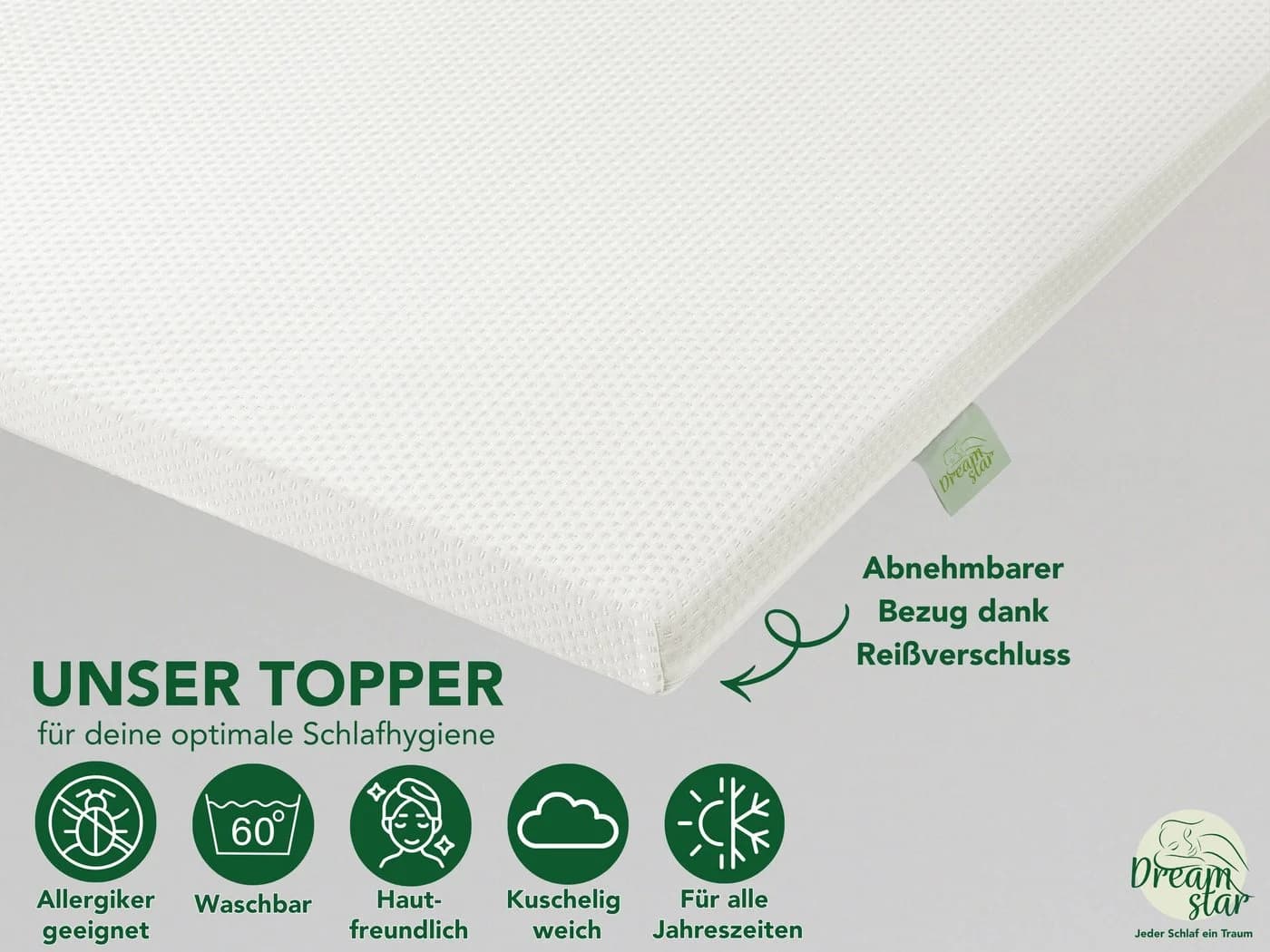 Dreamstar Topper Easy Dream Kaltschaum 5cm Ergonomisch Rutschfest - Bild 4