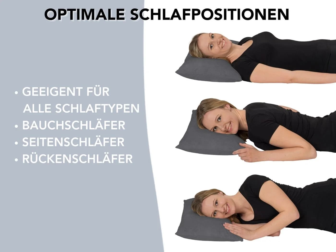 XDREAM Nackenstützkissen Visco Comfort Grau Ergonomisch - Bild 4