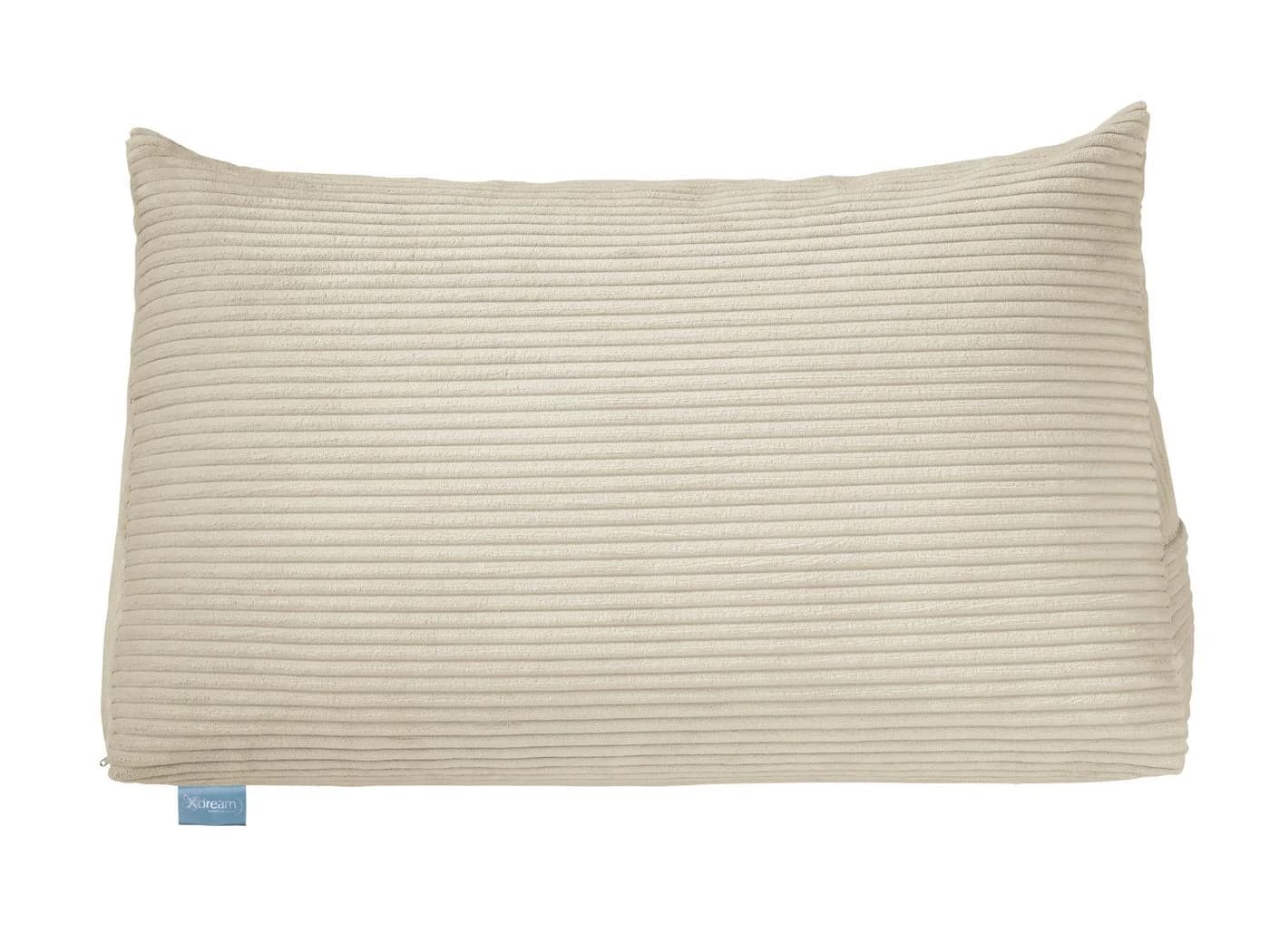 XDREAM Ergonomisches Rückenkissen Beige Kordstoff mit Seitenfach