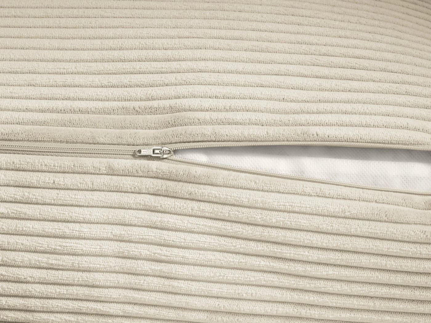 XDREAM Ergonomisches Rückenkissen Beige Kordstoff mit Seitenfach - Bild 4