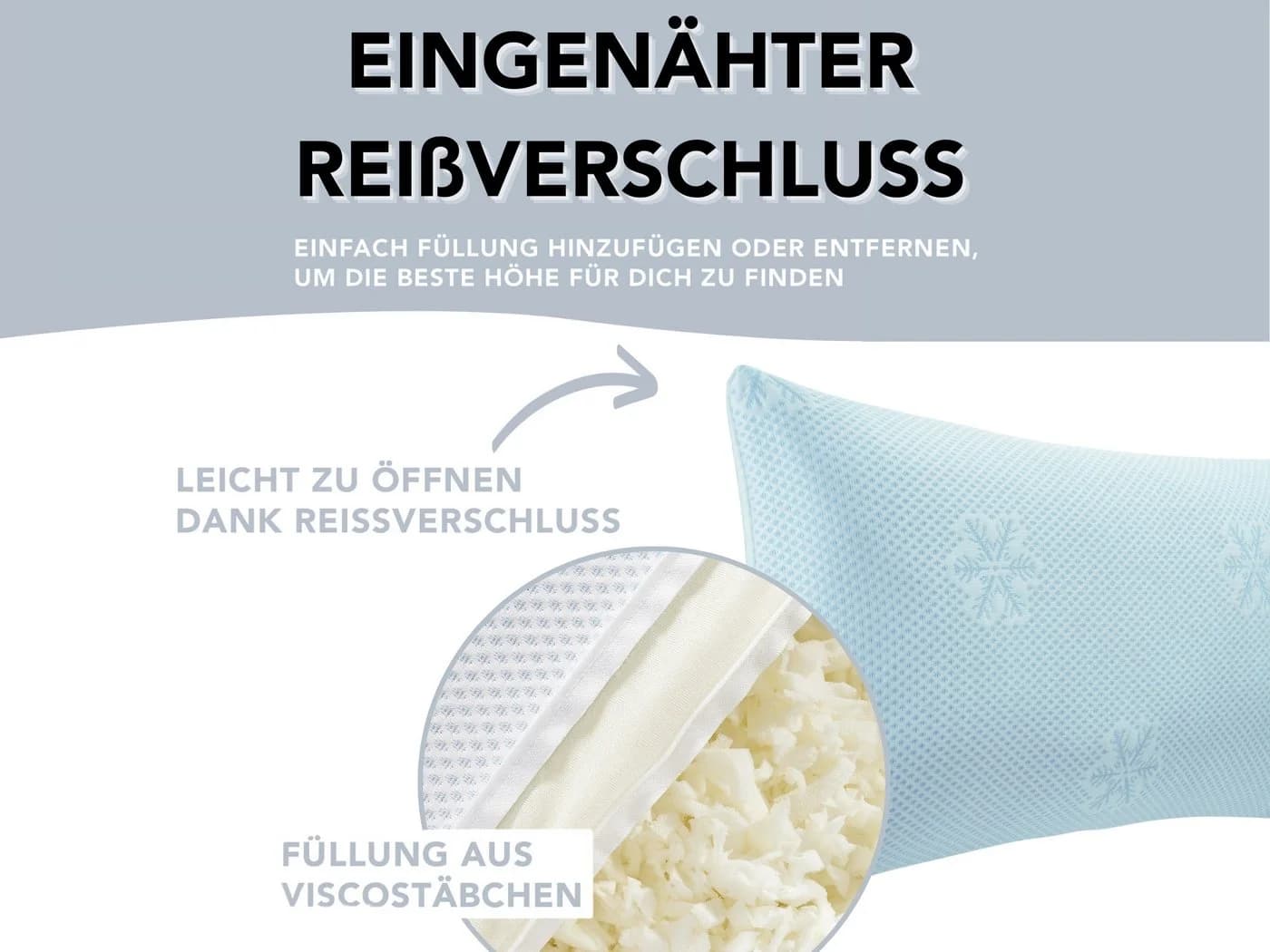 XDREAM Kopfkissen kühlend mit Memory-Füllung und abnehmbarem Bezug - Bild 3